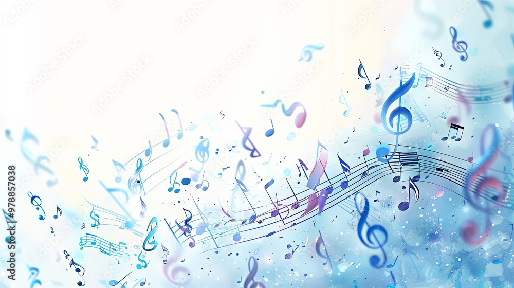 A dreamy abstract image filled with colorful musical notes floating lightly in the air, evoking a sense of whimsy and imagination. Perfect for creative music content. A dreamy abstract image filled with colorful musical notes floating lightly in the air, evoking a sense of whimsy and imagination. Perfect for creative music content.