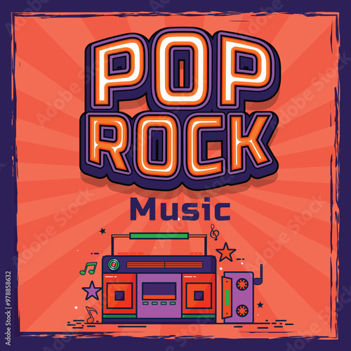 Retro Music Party Poster Design. Night Club or Disco Advertisement Promotional Banner Design.