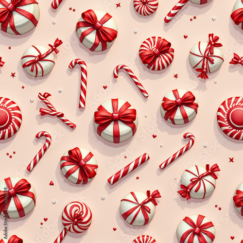 Christmas pattern background. Generative AI.