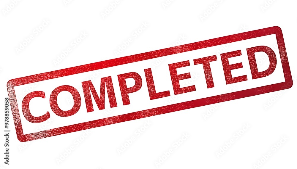 Fototapeta premium Completed red rubber stamp - vector illustration