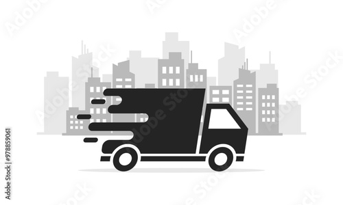 Delivery icon. Silhouette style. Vector icon.