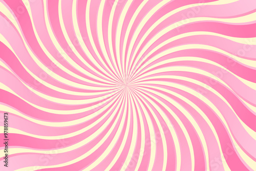 Pink Yellow Candy Cream Swirl. Vanilla Strawberry Spiral Background