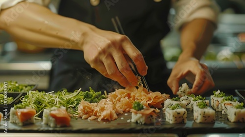 Sushi making japanese