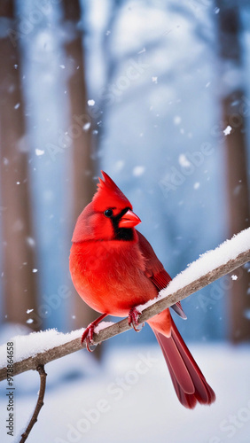 Red Bird in Winter  