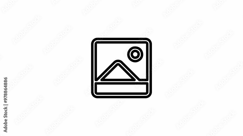 Animation of an image icon on a white background. 4K video. Looped animation. Animation of an image icon on a white background. 4K video. Looped animation.