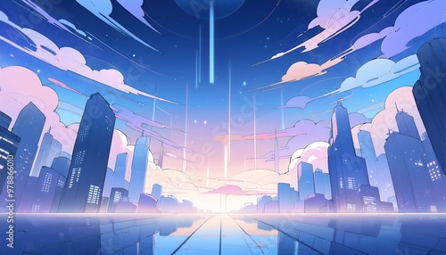 Dreamy Anime Cityscape