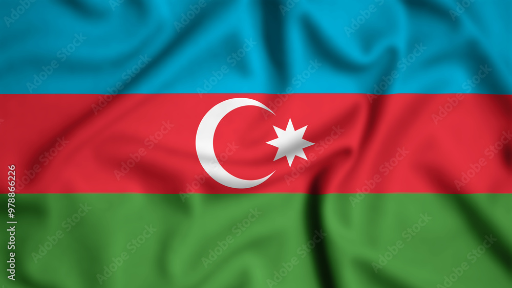 Azerbaijan flag waving in the wind background illustration, silk Azerbaijan flag waving in the wind background illustration, silk