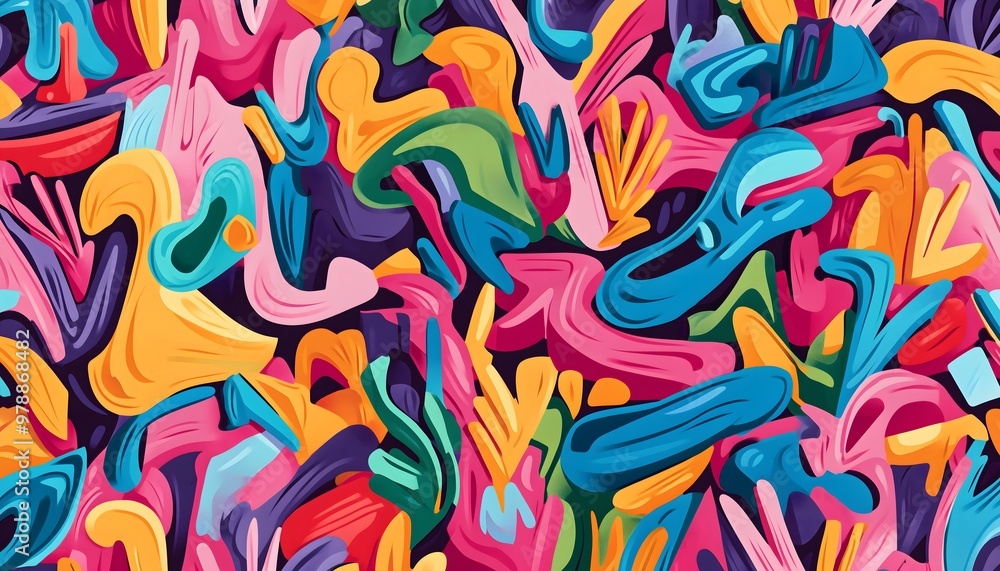 A digital illustration of beautiful and multicolored graffiti A digital illustration of beautiful and multicolored graffiti