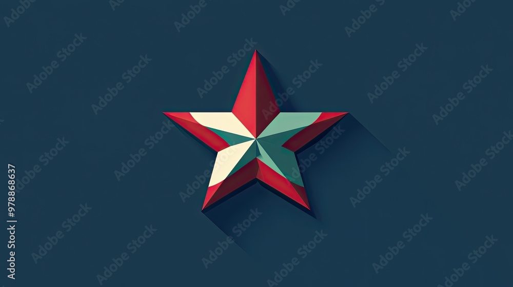 Minimalist Veterans Day icon with a star and flag design on a solid color background, leaving room for custom text or logos Minimalist Veterans Day icon with a star and flag design on a solid color background, leaving room for custom text or logos