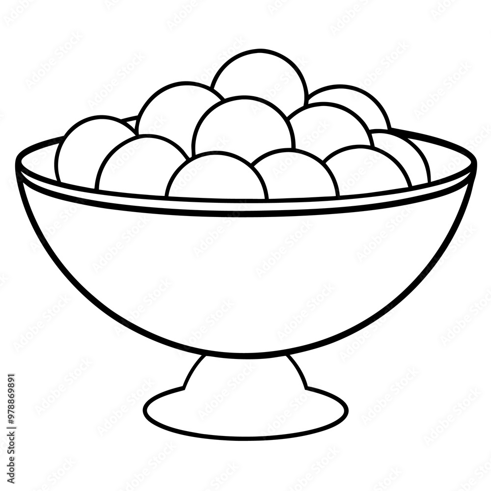 ice cream balls in bowl outline coloring book page line art drawing ice cream balls in bowl outline coloring book page line art drawing