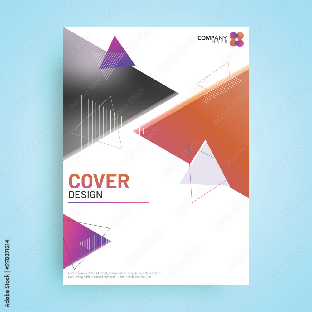 Brochure, template for cover design layout with geometric abstract elements. Brochure, template for cover design layout with geometric abstract elements.