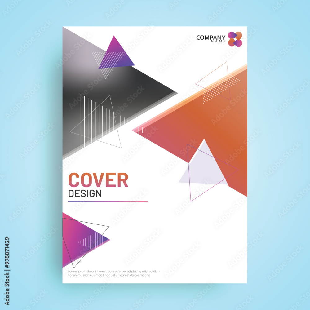 Fototapeta premium Brochure, template for cover design layout with geometric abstract elements.
