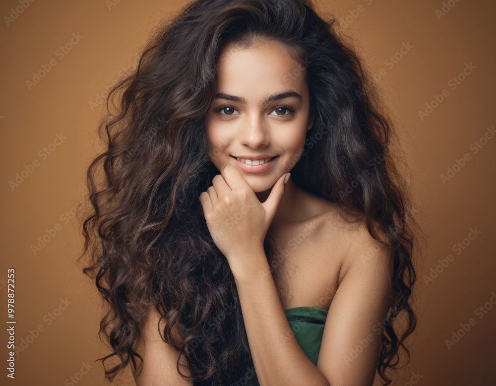 Portrait of a Woman with Long Curly Hair Portrait of a Woman with Long Curly Hair