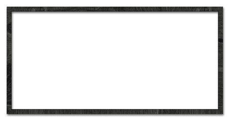 Rectangular picture frame. Old wooden frame, vintage style, with empty space and isolated transparent background with png.