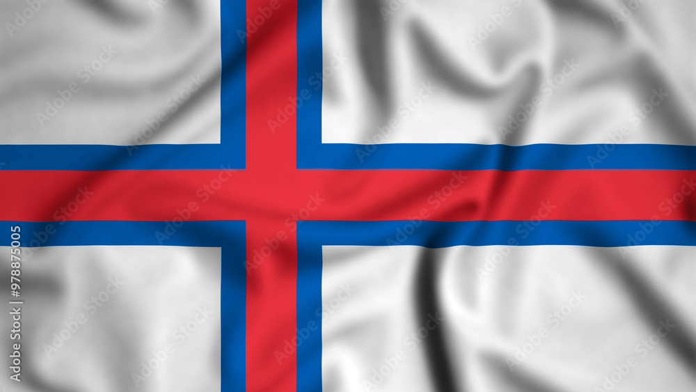 Obraz premium FaroeIslands flag waving in the wind background illustration, silk