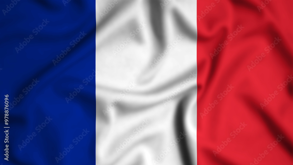 France flag waving in the wind background illustration, silk France flag waving in the wind background illustration, silk