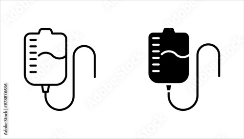 IV Bag Infusion Medical Icon set, vector illustration on white background