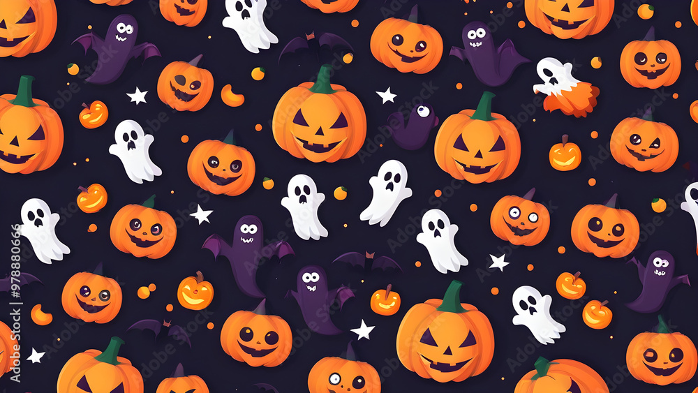 Cute Halloween background, unique Halloween wallpaper, Halloween day concept illustration, ai generated Cute Halloween background, unique Halloween wallpaper, Halloween day concept illustration, ai generated