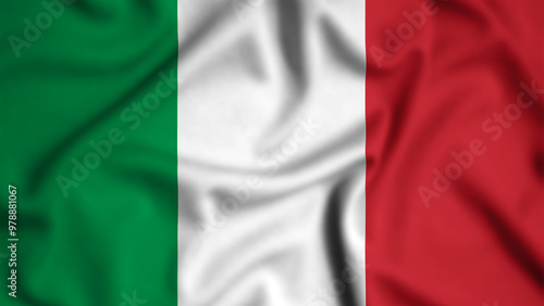 Italy flag waving in the wind background illustration, silk