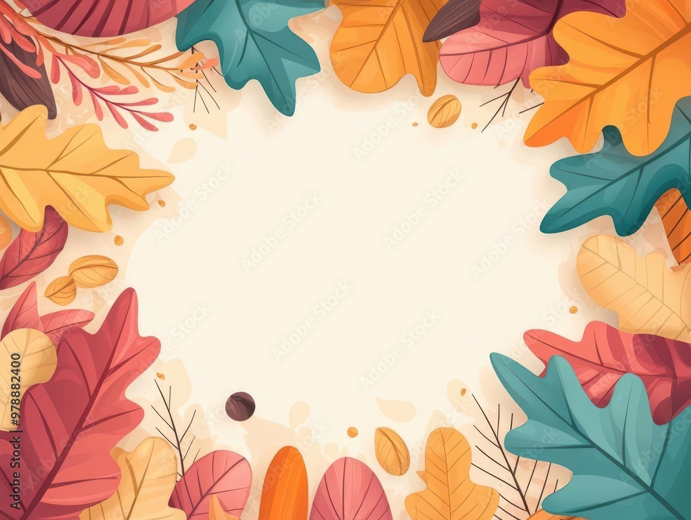 Autumn leaves frame with copy space, perfect for fall themes. Autumn leaves frame with copy space, perfect for fall themes.