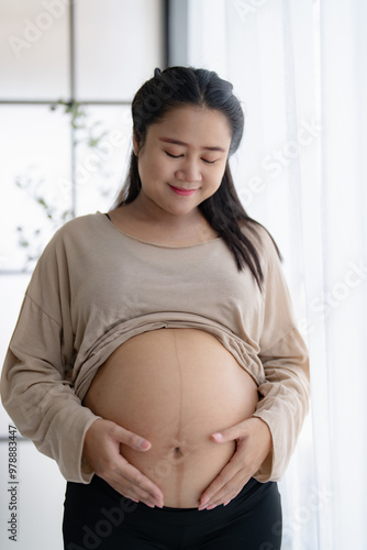 Pregnant woman hand touch on belly caring about baby health Free Download Pregnant woman hand touch on belly caring about baby health - GFXLoad