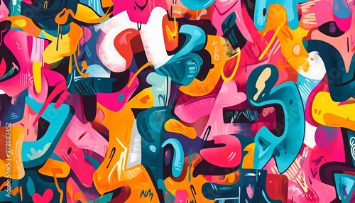 Wallpaper Mural Bright and colorful graffiti art Torontodigital.ca