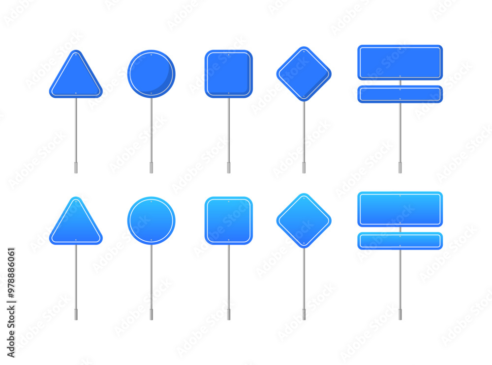 Road sign set icons. Flat style. Vector icons. Road sign set icons. Flat style. Vector icons.