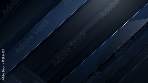 Abstract Dark Blue Diagonal Lines and Shadows Background