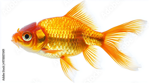 A single goldfish swimming ...