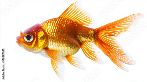 A single goldfish swimming ...