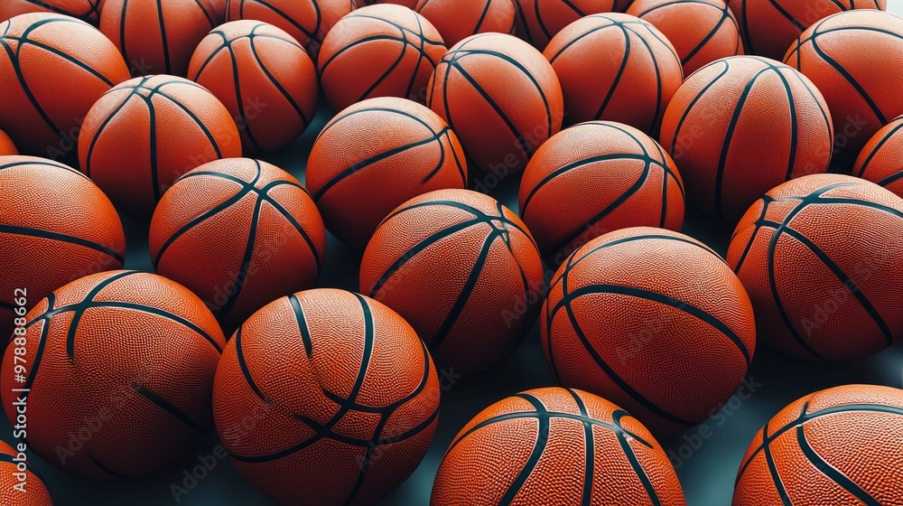 Close Up of a Pile of Basketballs Close Up of a Pile of Basketballs