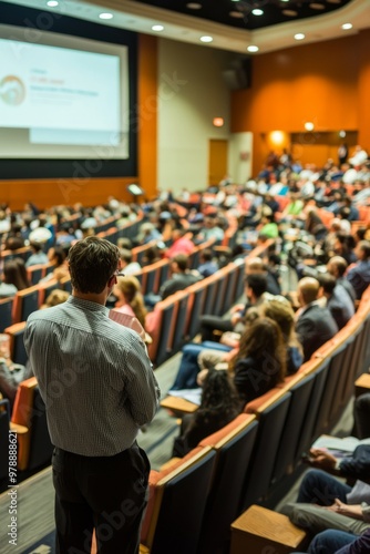 Wallpaper Mural Global Trade Seminar In A Convention Center, With Booths And Informational Displays About Trade Torontodigital.ca
