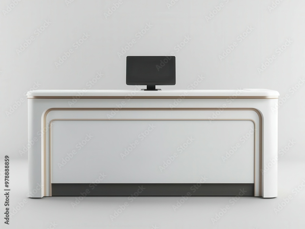 Checkout counter flat design side view Black Friday theme 3D render vivid Checkout counter flat design side view Black Friday theme 3D render vivid