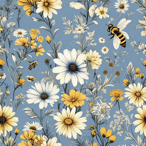 Obraz na płótnie seamless floral pattern w salonie