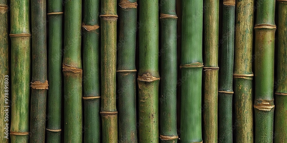 Close-Up View of Dense Green Bamboo Stalks in Natural Vertical Composition Close-Up View of Dense Green Bamboo Stalks in Natural Vertical Composition