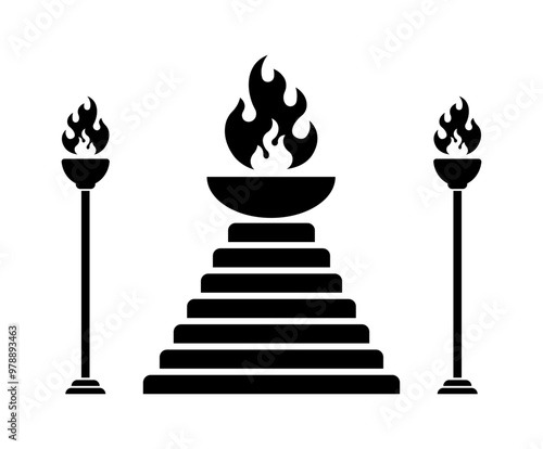 The altar icon. Silhouette style. Vector icon.