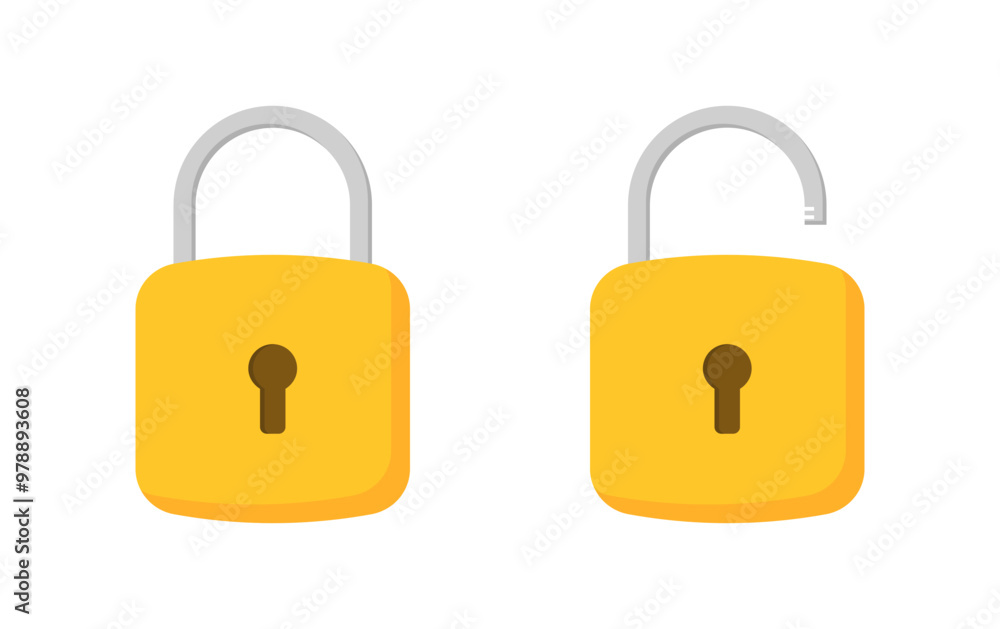 Door lock icons. Flat style. Vector icons. Door lock icons. Flat style. Vector icons.