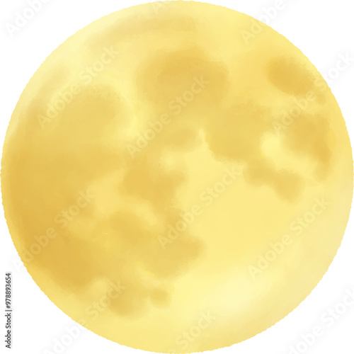  Illustration material of a golden moon／金色に光る月のイラスト素材
