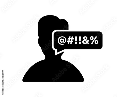 Swearing icon. Silhouette style. Vector icons.