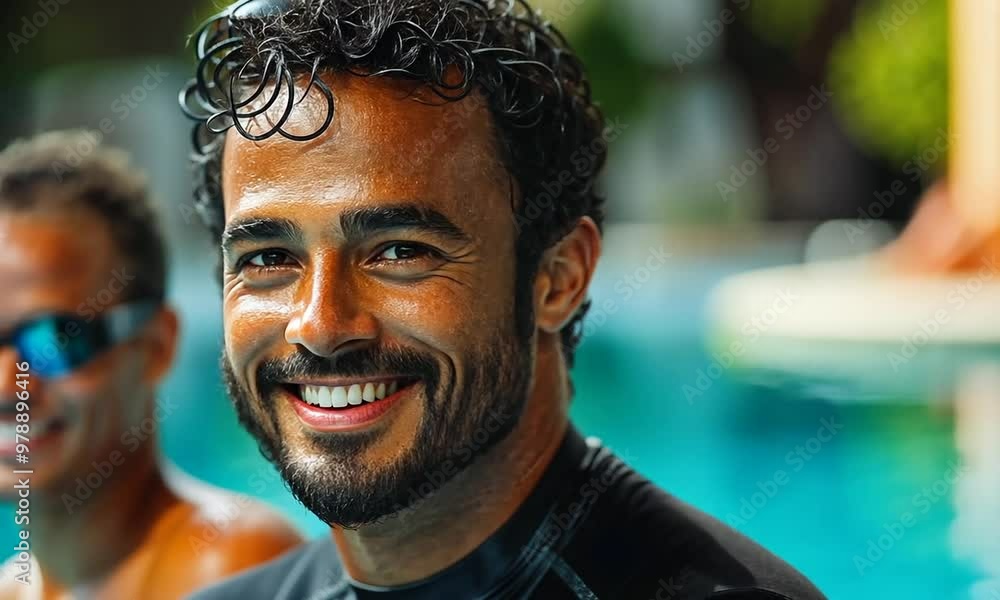Smiling Man in a Pool Smiling Man in a Pool