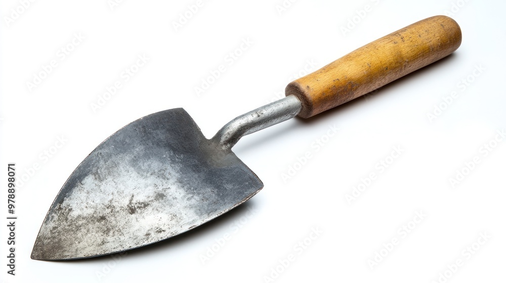 Old Gardening Trowel with Wooden Handle Old Gardening Trowel with Wooden Handle