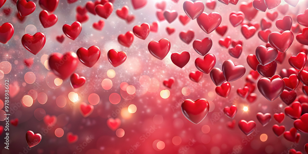Valentines day background with scattered red hearts on a soft abstract backdrop, Valentines day, background, banner Valentines day background with scattered red hearts on a soft abstract backdrop, Valentines day, background, banner