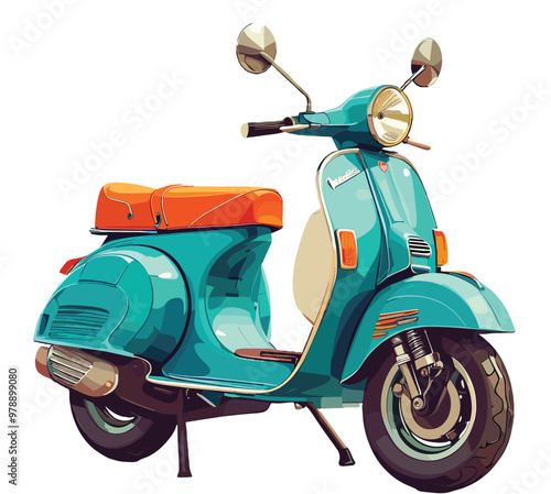 Vector illustration of a colorful scooter