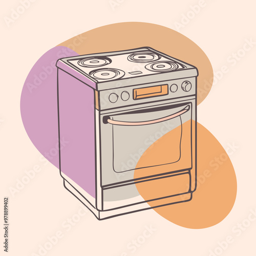 oven stove vector illustration