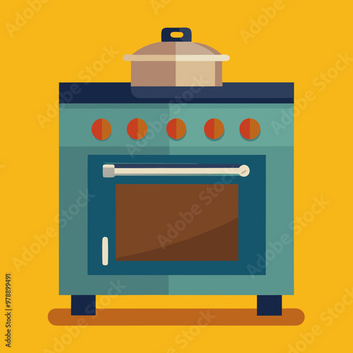 oven stove vector illustration