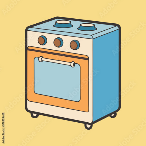 oven stove vector illustration