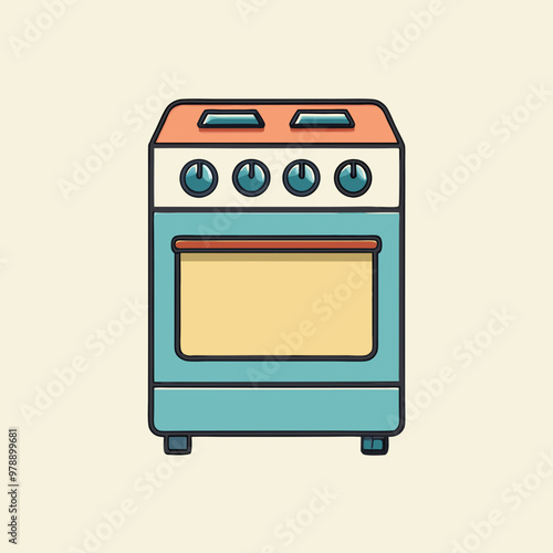 oven stove vector illustration