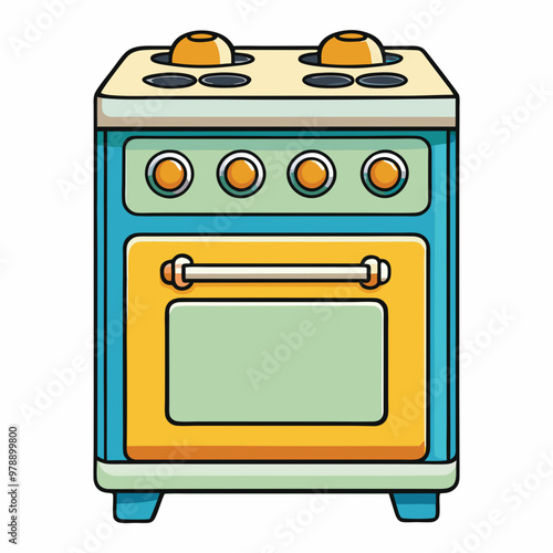 oven stove vector illustration