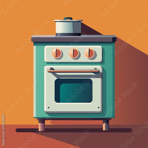 oven stove vector illustration