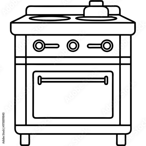 oven stove vector illustration